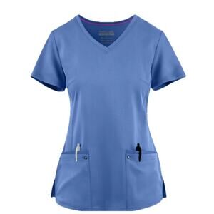 Healing Hands Juliet Scrub Top Blue Size S